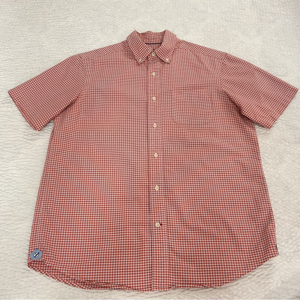 CREMIEUX Classic Men’s Orange/Blue Plaid Button Down Shirt